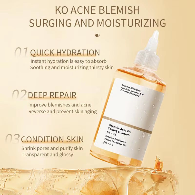 240Ml Glycolic Acid 7% Toning Solution Ordinary Acne Remover Lifting Firming Wrinkles Glowing Facial Care Glycolic Acid Toner